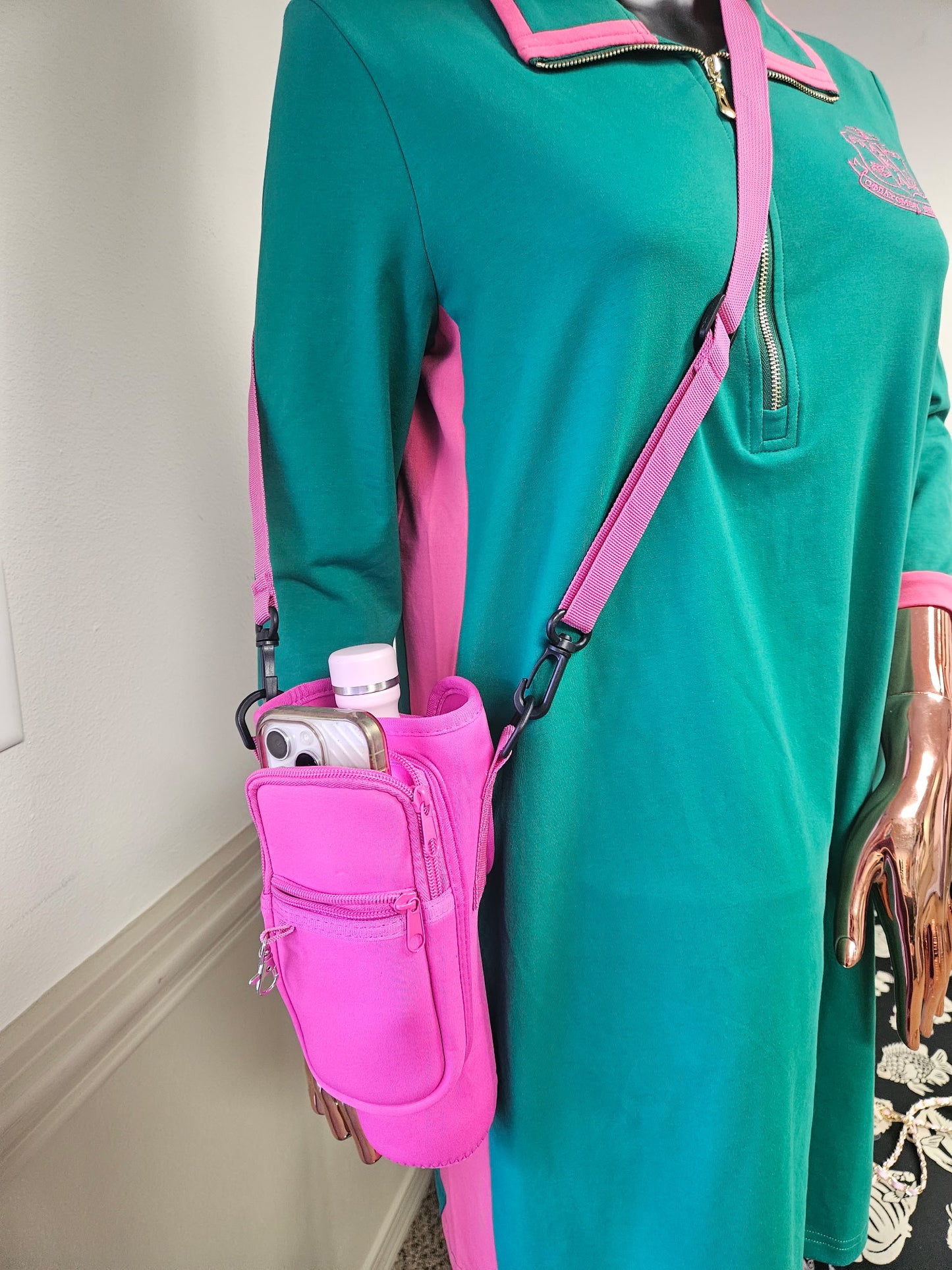 Hot Pink Water bottle/Phone Carrier