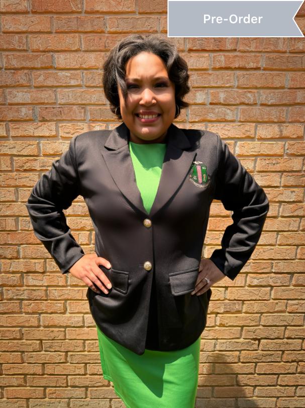 Black Solid Blazer with Shield