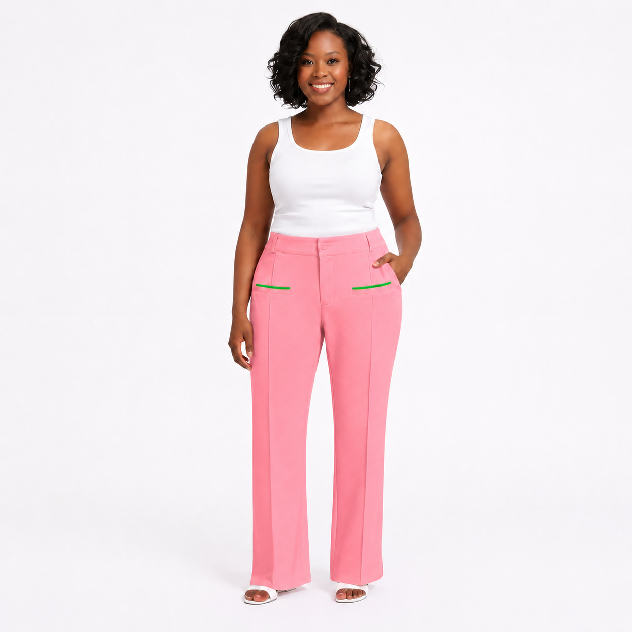PRE-ORDER | Pink Pants with Seam and Pockets