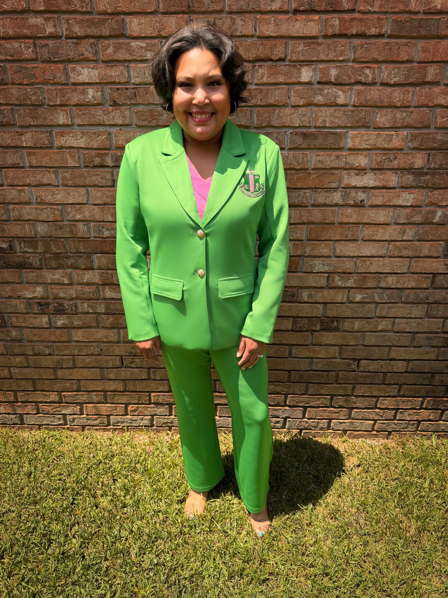 PRE-ORDER | Green Solid Blazer with Shield