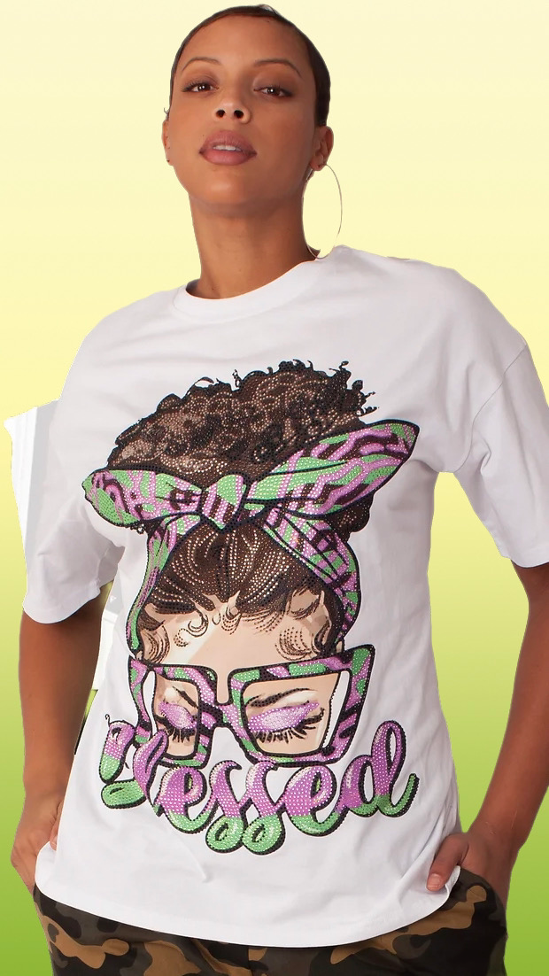 "Blessed" - Jeweled t shirt