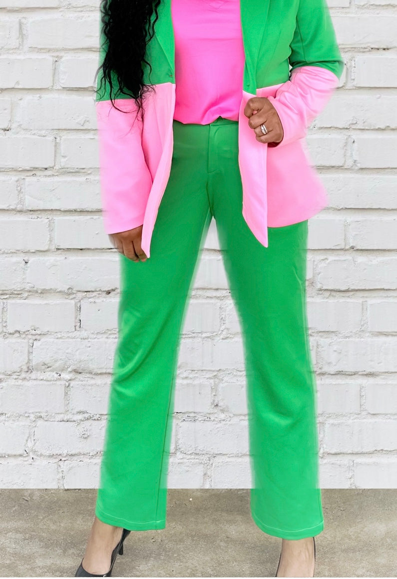 Green Pants with No Seam