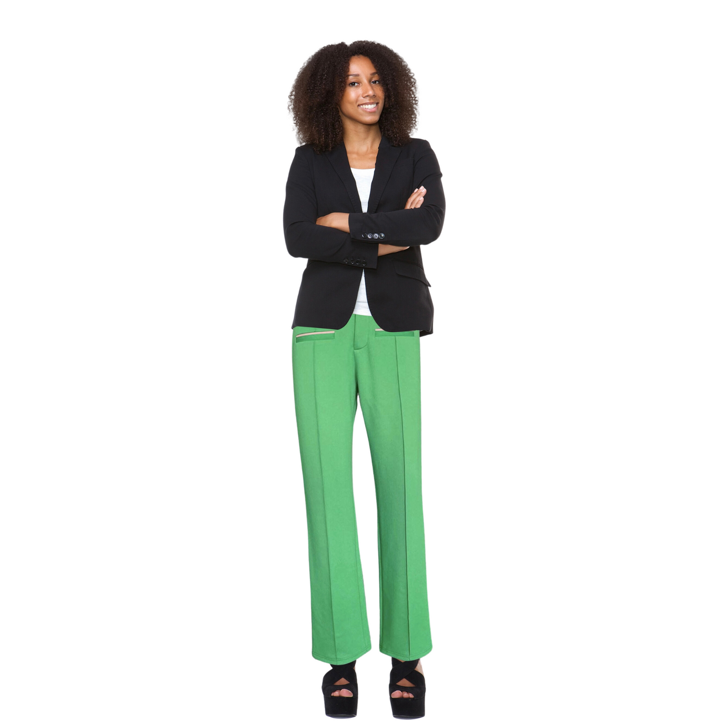 Green Pants with Seam and Pockets