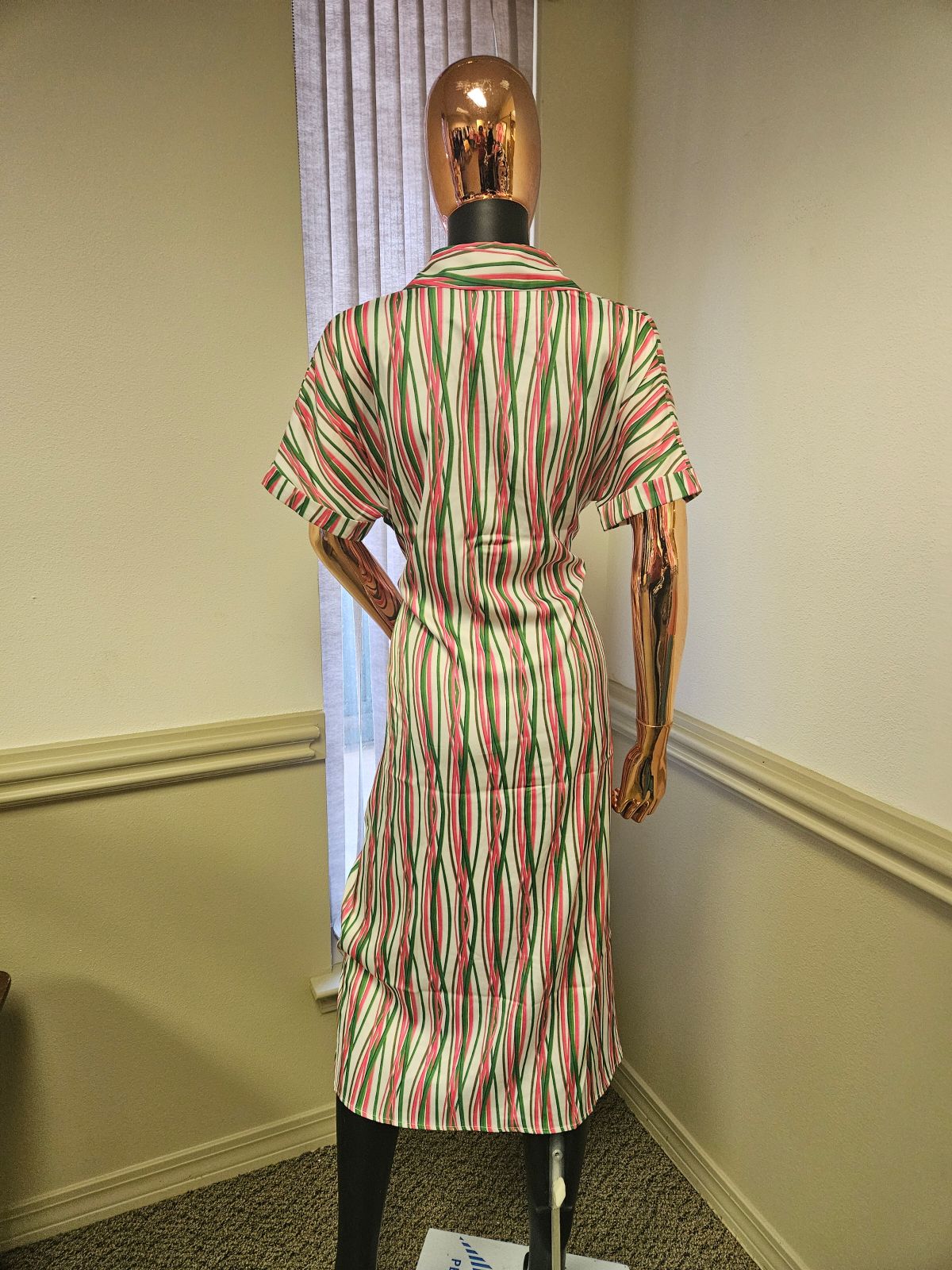 Button Down Ruched Shirt Dress