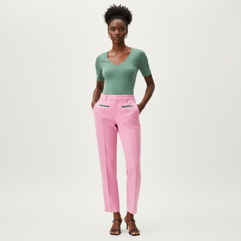 Pink Pants with Seam and Pockets