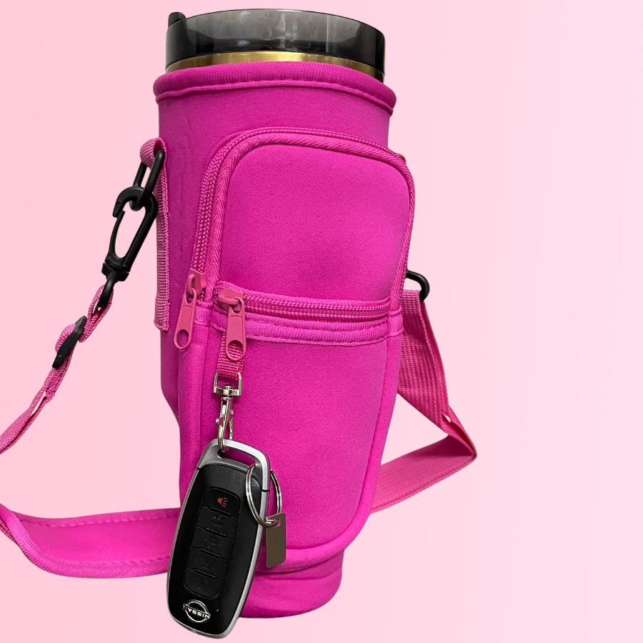 Hot Pink Water bottle/Phone Carrier