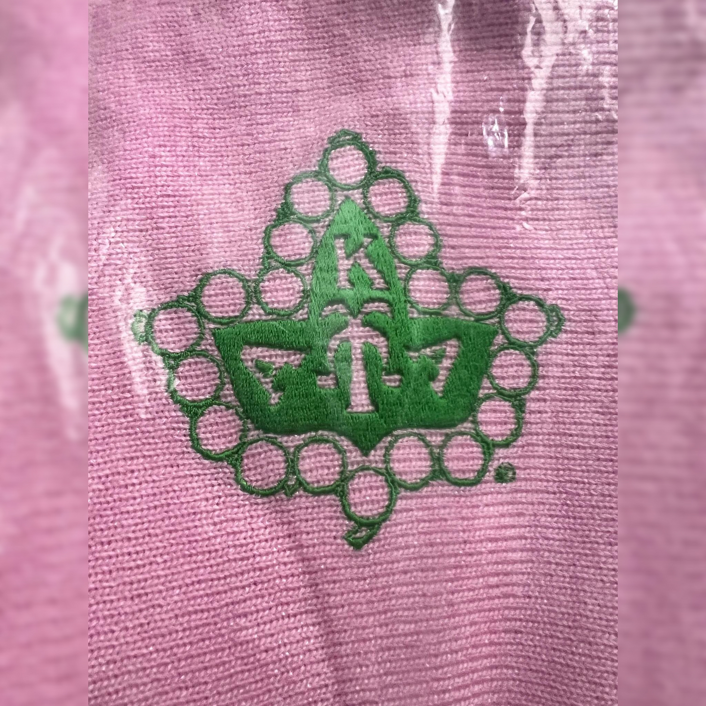 Pink & Green | Puff Sleeve Top with Ivy Crest