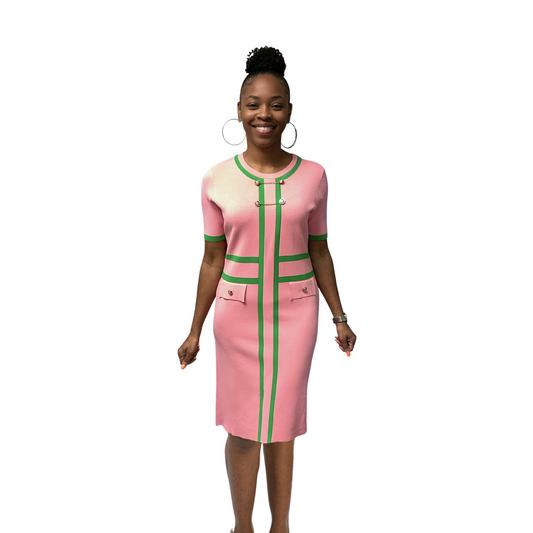 Pink and green aka dress best sale
