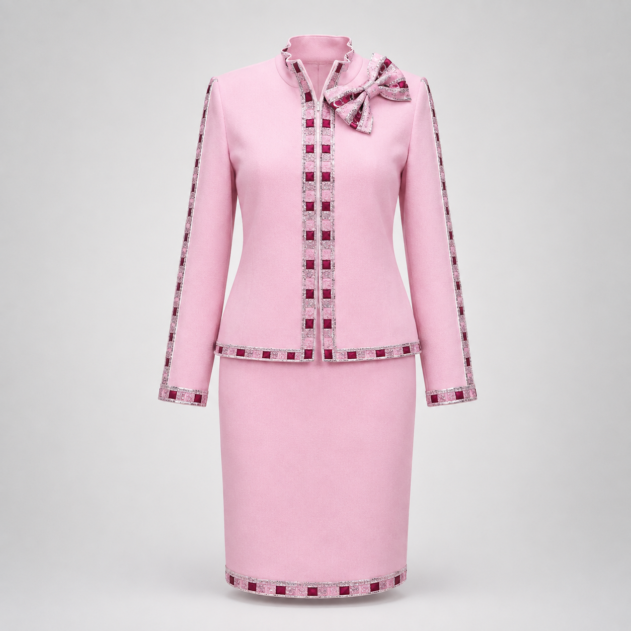 The Pink Legacy Jeweled Skirt Suit