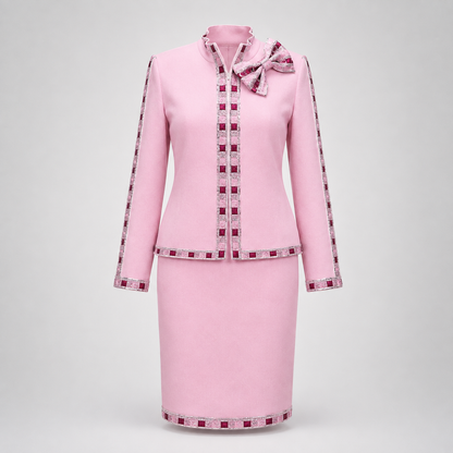 The Pink Legacy Jeweled Skirt Suit
