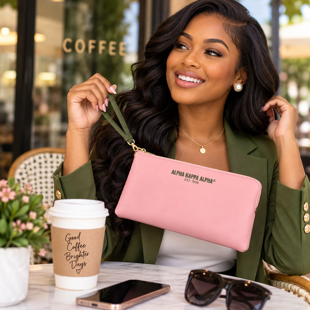AKA Blush Wristlet Bag – Olive Luxe Edition