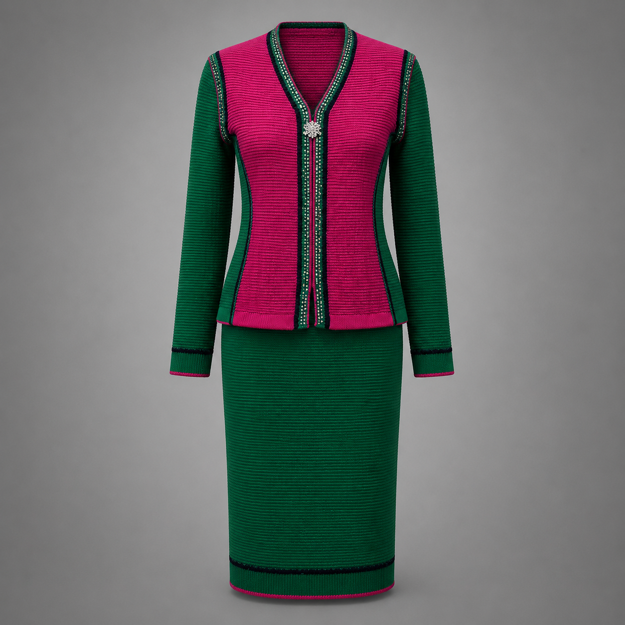 Ivy & Fuchsia Statement Skirt Suit