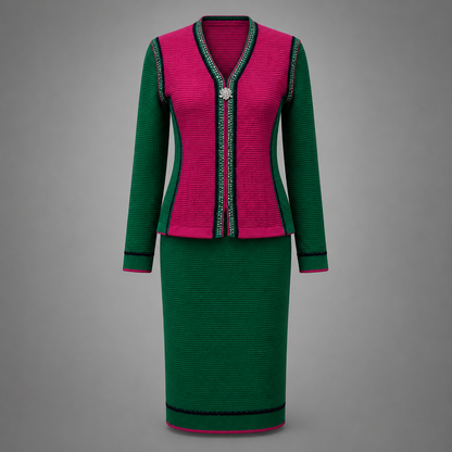 Ivy & Fuchsia Statement Skirt Suit