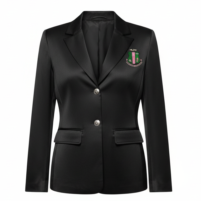 AKA | Black Solid Blazer with Shield