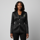 AKA | Black Solid Blazer with Shield