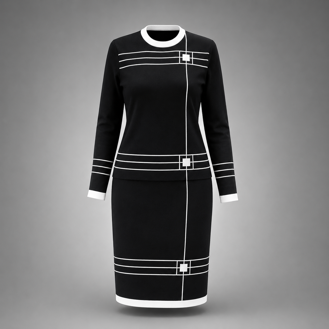 Black & White Modern Icon Dress