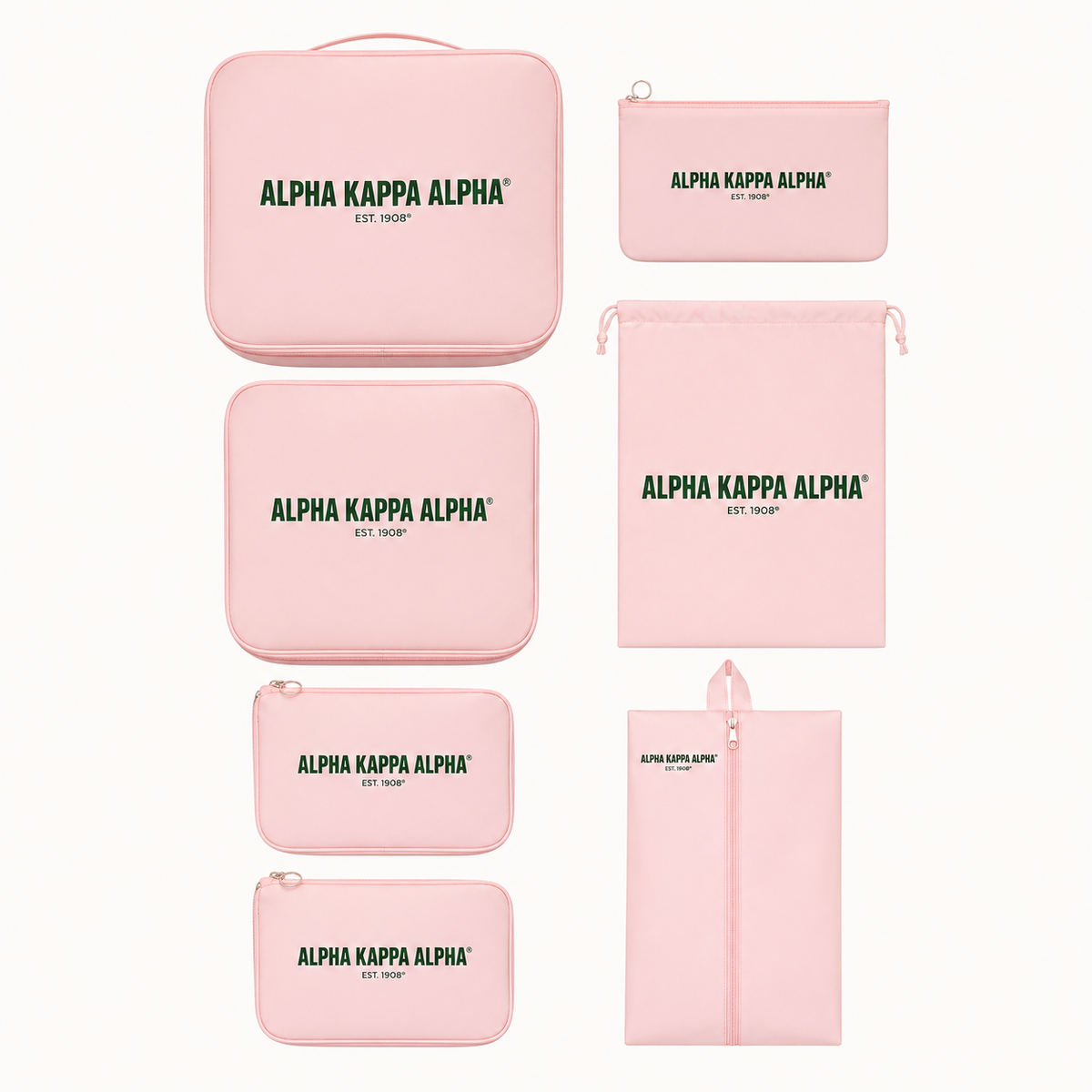 トライアルセット・サンプル ACCA KAPPA AKA Packing Cube Travel Set – 7 Piece Set ✈️💗💚 – Pink and Unique
