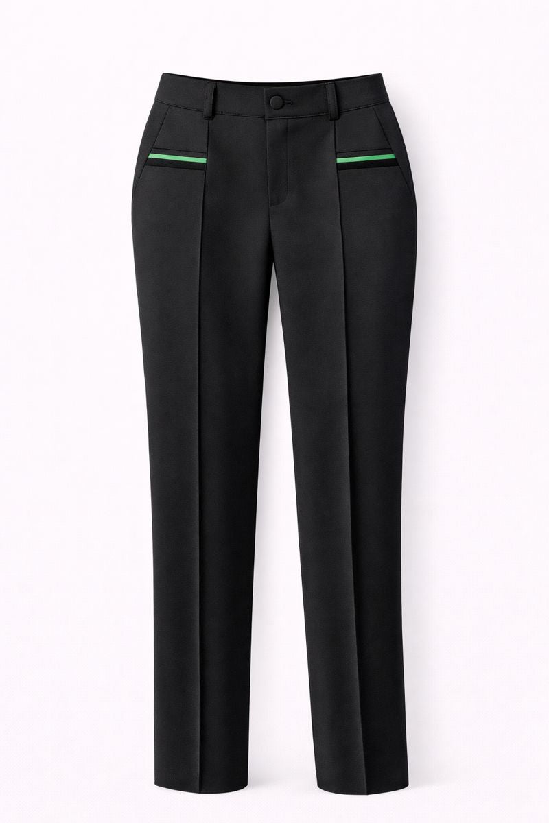 Black Pants with Seam and Pockets