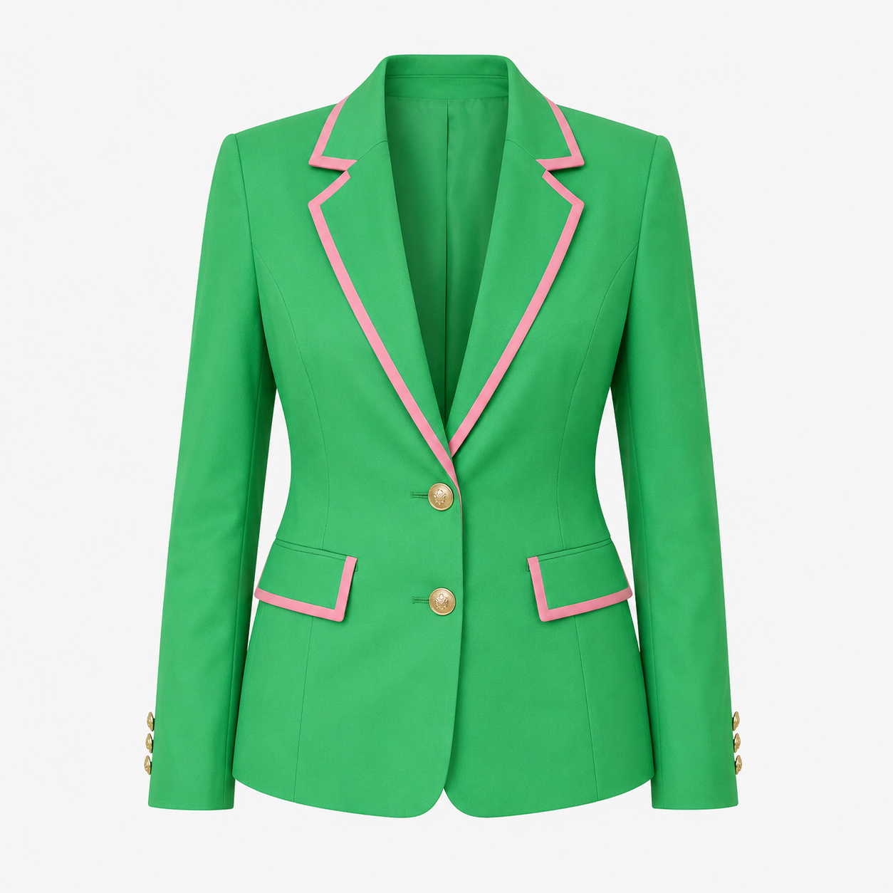 PRE-ORDER | Green Blazer with Pink Trim
