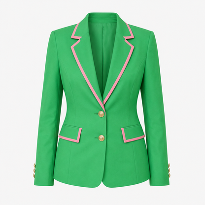PRE-ORDER | Green Blazer with Pink Trim