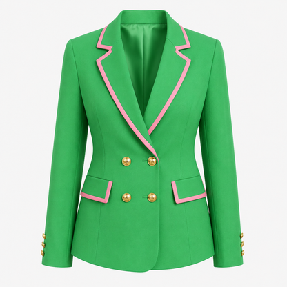 Green Blazer with Pink Trim