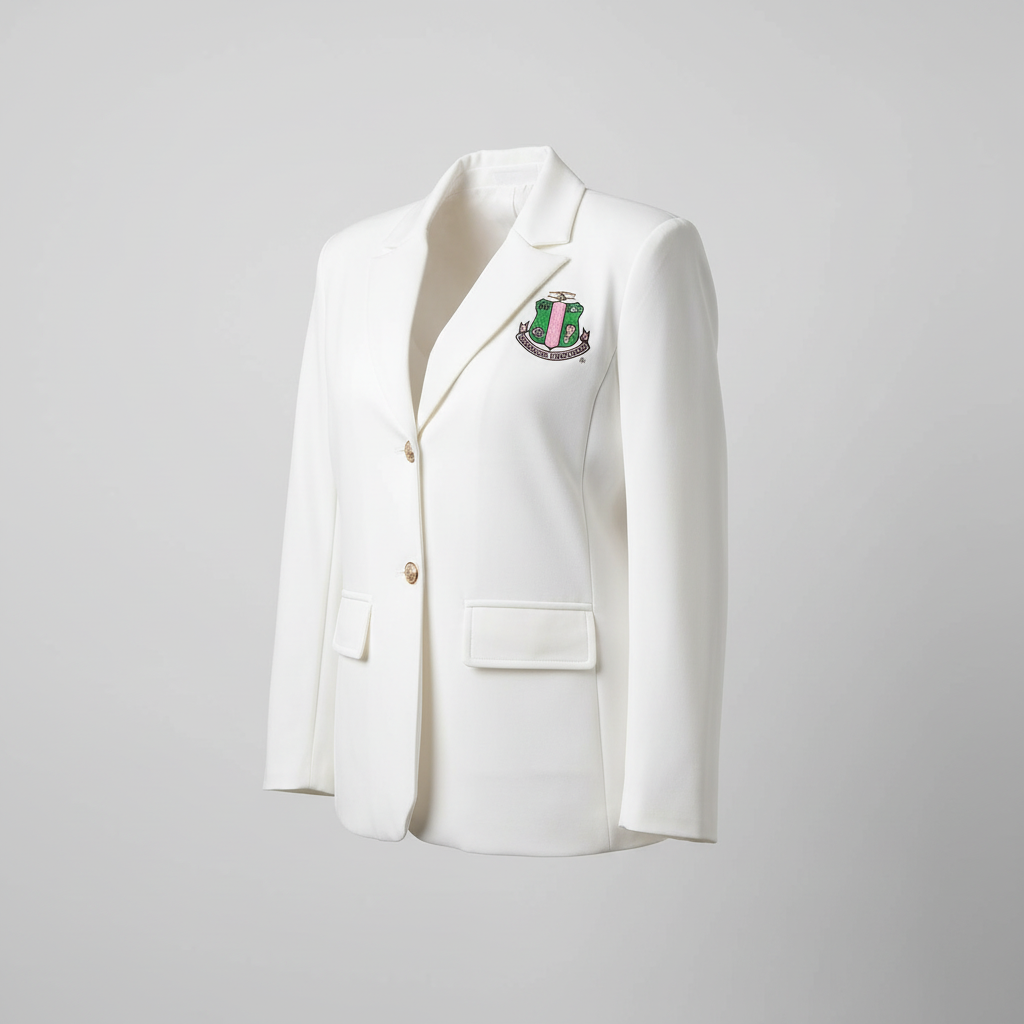PRE-ORDER | White Solid Blazer with Shield