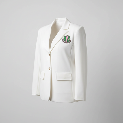 PRE-ORDER | White Solid Blazer with Shield