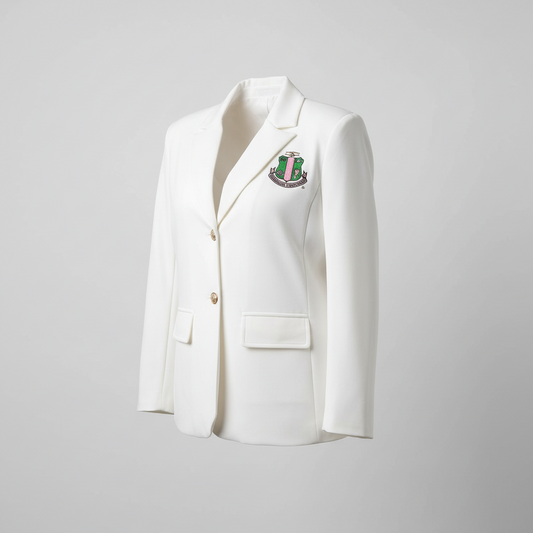 PRE-ORDER | White Solid Blazer with Shield