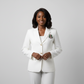 PRE-ORDER | White Solid Blazer with Shield