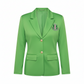 Green Solid Blazer with Shield