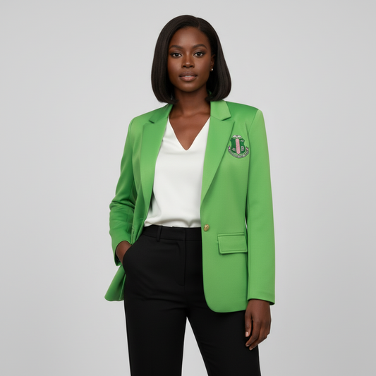 PRE-ORDER | Green Solid Blazer with Shield