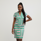 PRE-ORDER | Green and Pink Block Dress