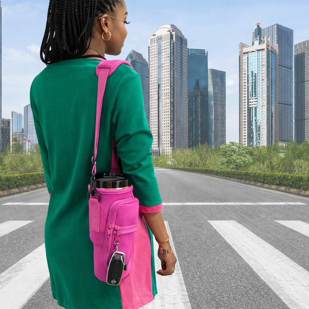 Hot Pink Water bottle/Phone Carrier