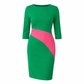 Pink & Green | Green with Pink Swirl Dress