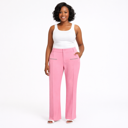 PRE-ORDER | Pink Pants with Seam and Pockets
