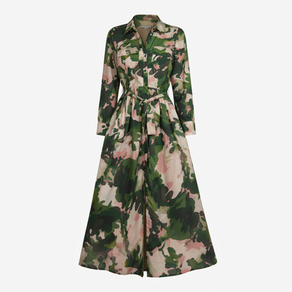 Pink & Green Camo Maxi Dress