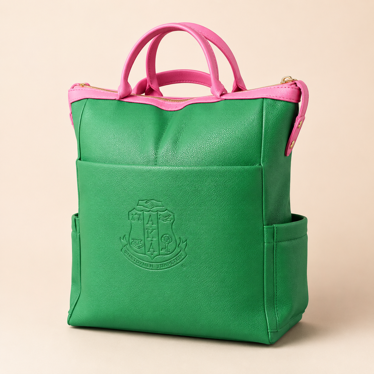 AKA Pink and Green Sleek Backpack