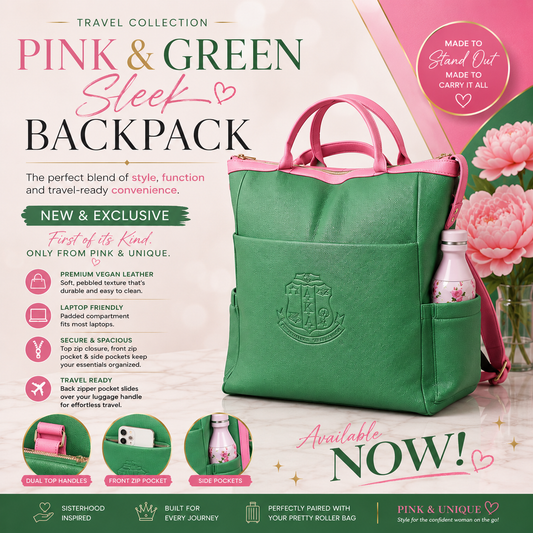 AKA Pink and Green Sleek Backpack