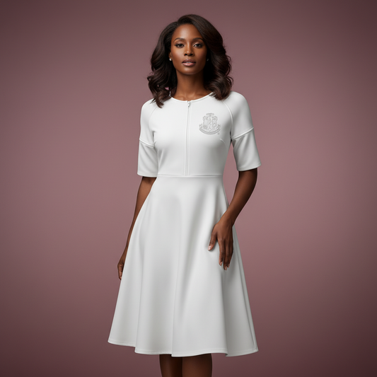 White Dress with AKA Shield