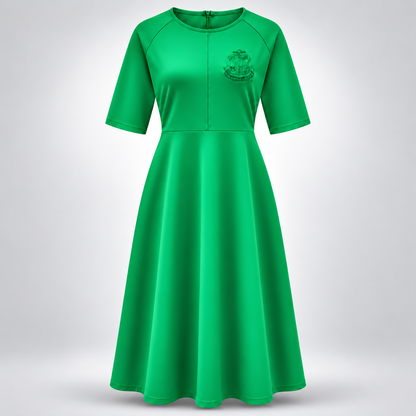 Green Dress with AKA Shield