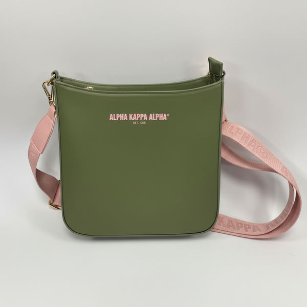 PRE-ORDER | AKA Crossbody Bag – Olive Luxe Edition – Pink and Unique