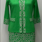 Pink and Green Swirl Knit Suit