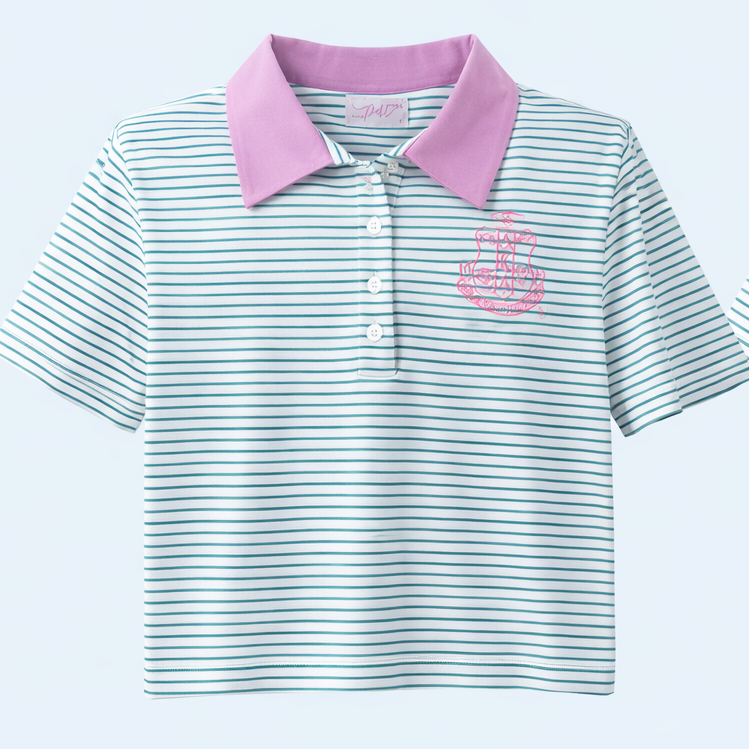 AKA | Striped Polo Shirt
