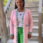Pink & Green | Long Pink and Green Cardigan