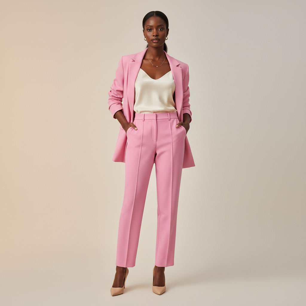 Pink Pants with Seam (No Pockets)