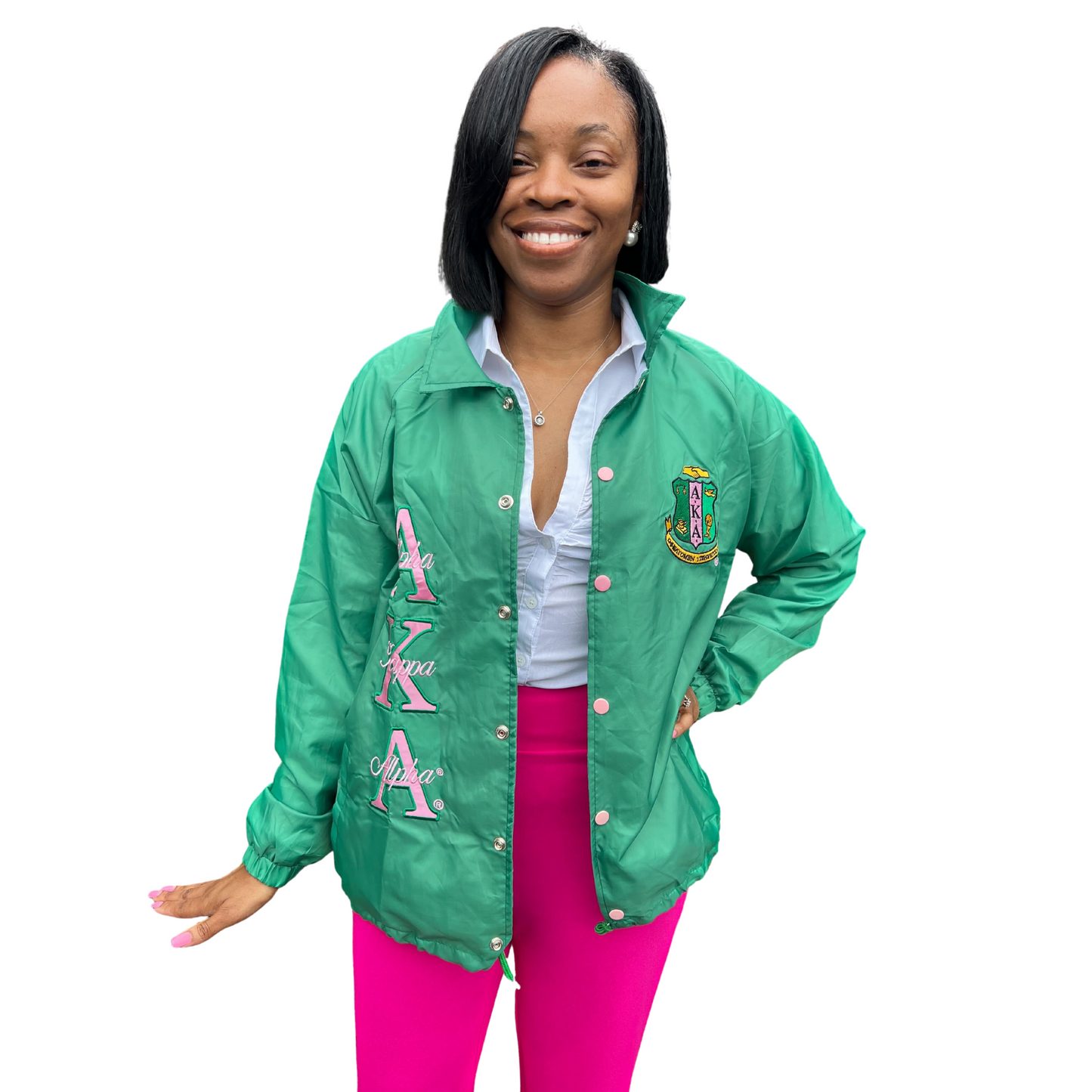 AKA Sorority Line Jacket Pink and Unique