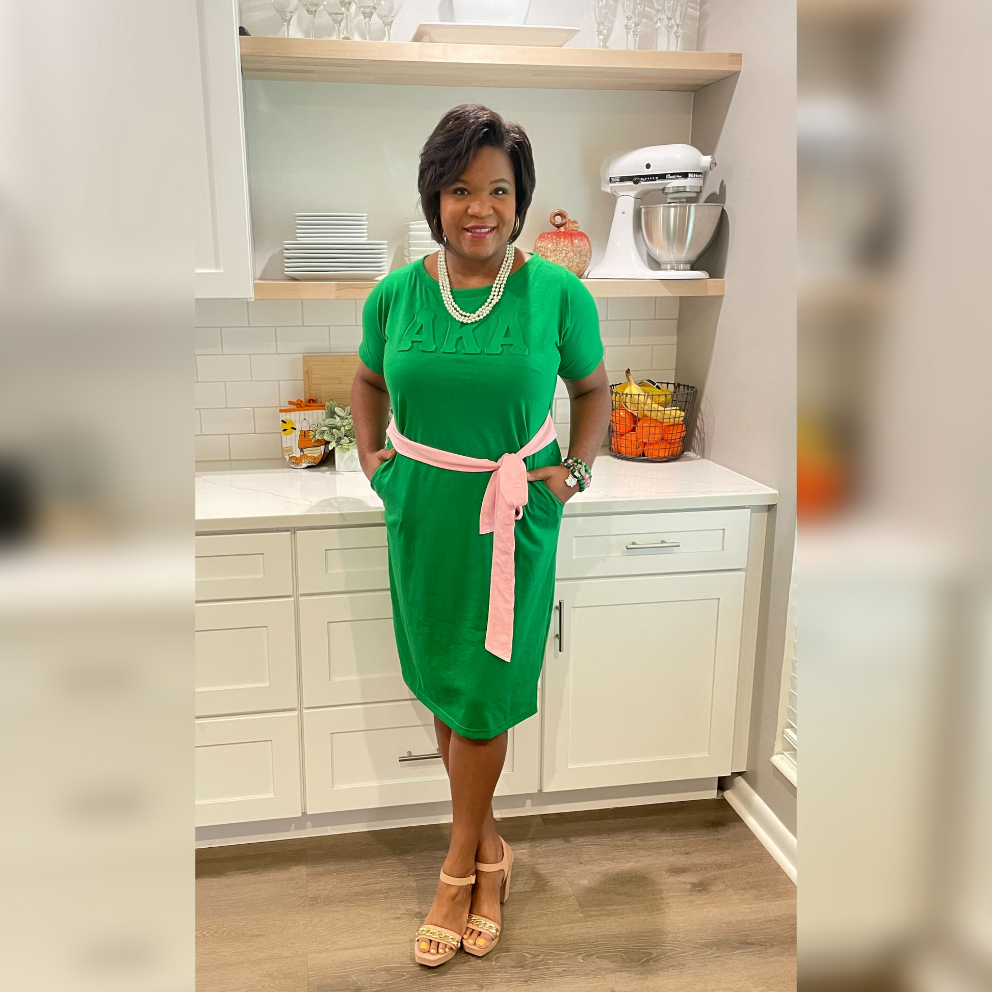 Pink and sales green aka dress