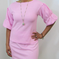 Pink & Green | Puff Sleeve Top with Ivy Crest
