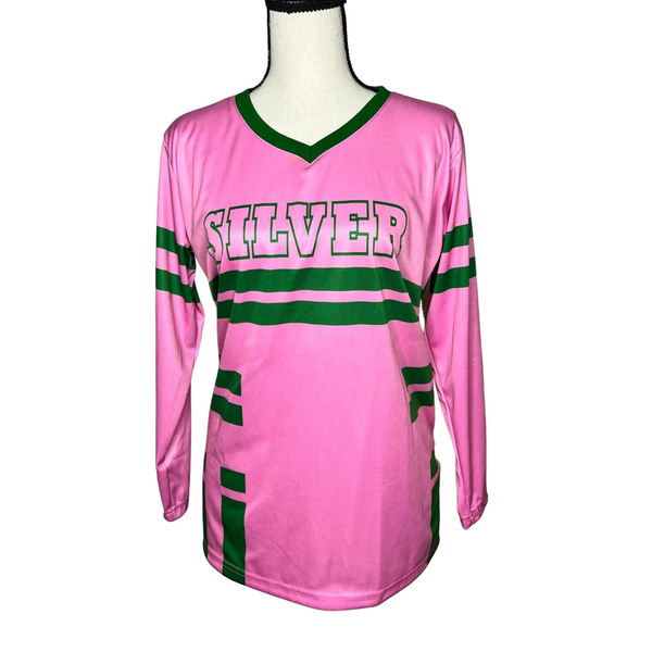 Tシャツ・カットソー RONRON OUTSTITCH STRIPE RAGLAN LONG SLEEVE PINK OUTSTITCH STRIPE RAGLAN LONG SLEEVE PINK - RONRON 론론