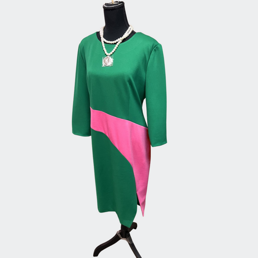 Green Dress/Pink Stripe